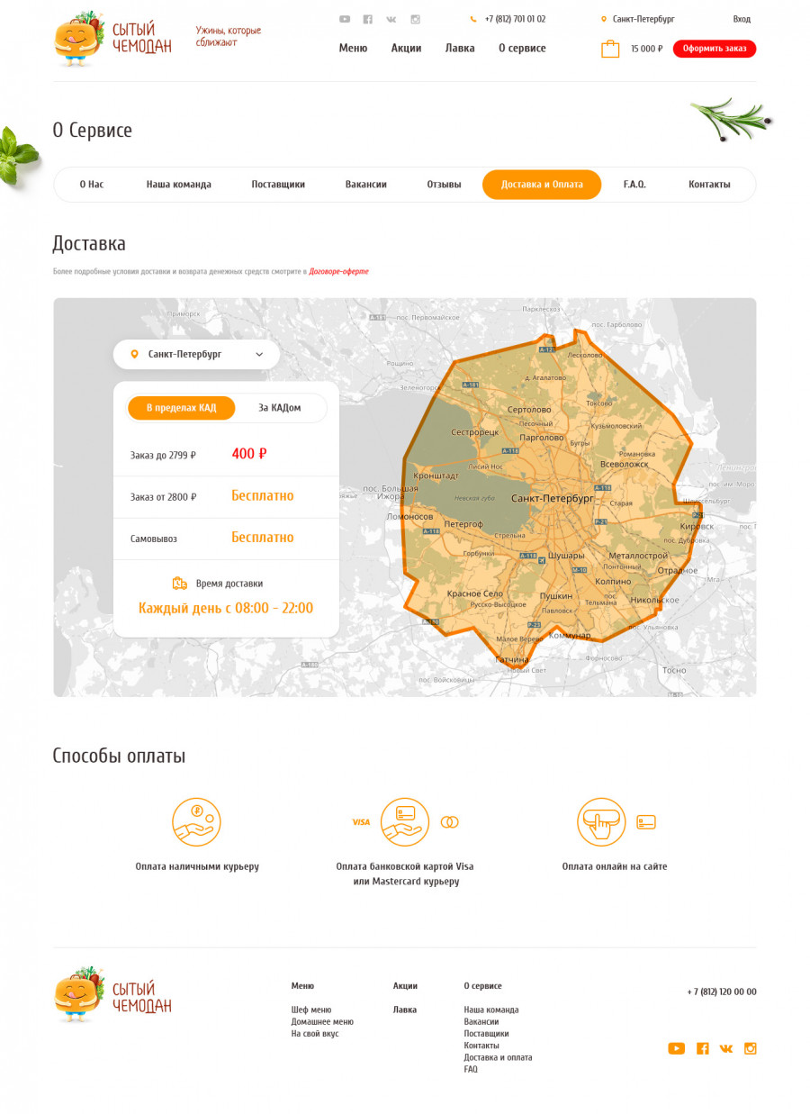 Скриншот проекта Сытый чемодан